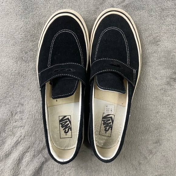 Vans Style 53 DX Loafers Mens 10 Black Suede Penny Slip On Lug Sole 721278
